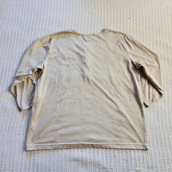VTG C&K Women's Large Shirt Top Floral Bird Embroidered Long Sleeve Oatm… - Picture 2 of 8